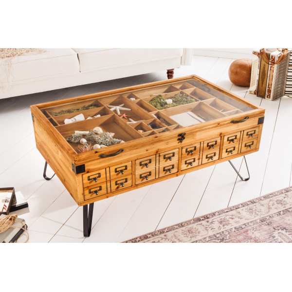 SEVEN SEAS -II vintage fenyő dohányzóasztal - 100cm