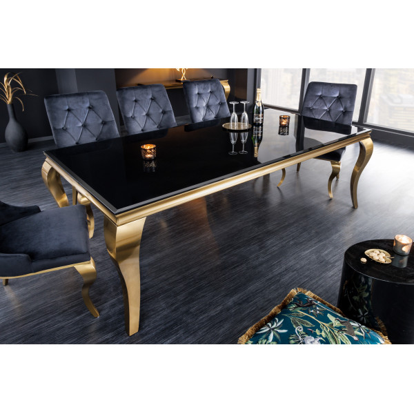 MODERN BAROCK exkluzív étkezőasztal - 180/200cm - fekete/arany