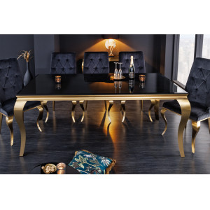 MODERN BAROCK exkluzív étkezőasztal - 180/200cm - fekete/arany