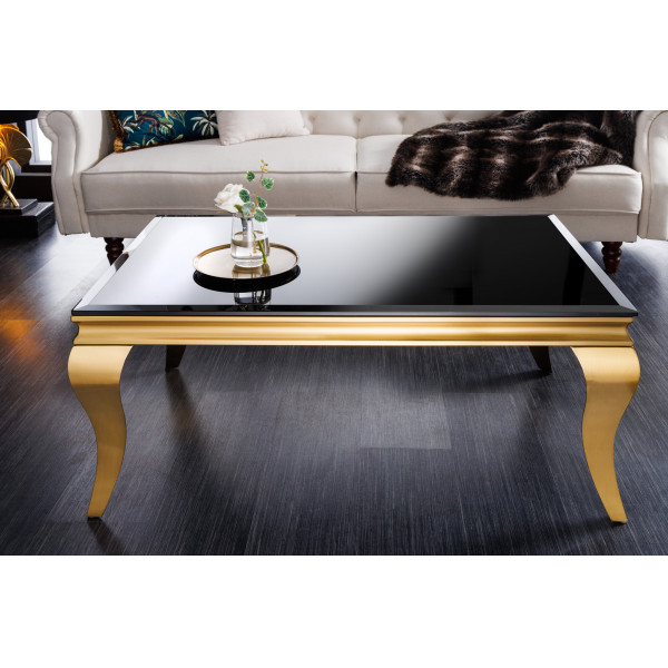 MODERN BAROCK exkluzív dohányzóasztal - 100cm - fekete/arany