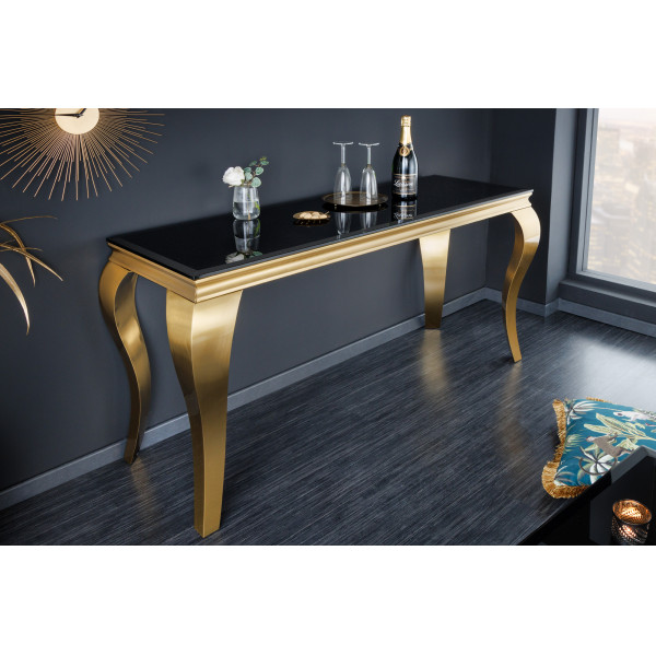 MODERN BAROCK exkluzív konzolasztal - 140cm - fekete/arany
