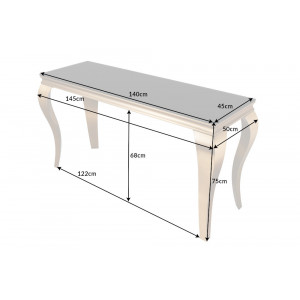 MODERN BAROCK exkluzív konzolasztal - 140cm - fekete/arany