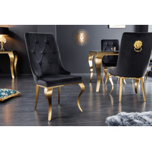 MODERN BAROCK LION luxus szék - fekete/arany INVICTA