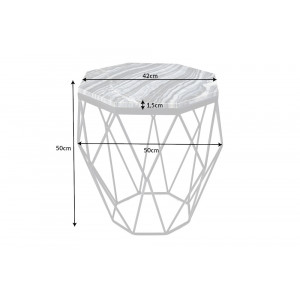 DIAMOND modern márvány lerakóasztal - szürke