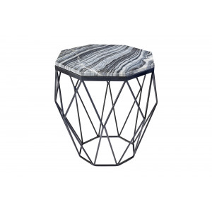 DIAMOND modern márvány lerakóasztal - szürke