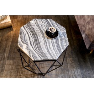DIAMOND modern márvány lerakóasztal - szürke INVICTA