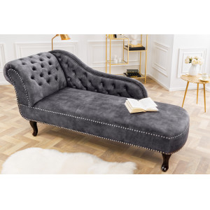 CHESTERFIELD design bársony szófa - 170cm - szürke INVICTA