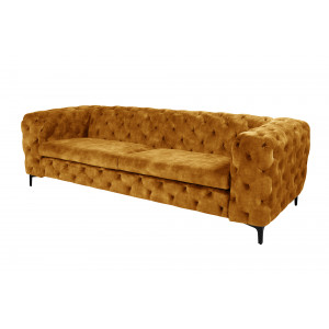 MODERN BAROCK exkluzív bársony kanapé - 235cm - mustár