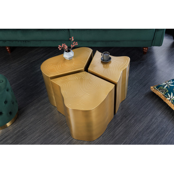 ORGANIC ORIENT design dohányzóasztal szett - arany