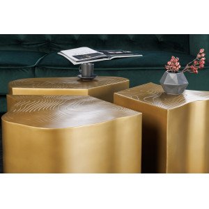 ORGANIC ORIENT design dohányzóasztal szett - arany INVICTA
