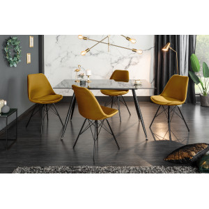 SCANDINAVIA design bársony szék - mustár INVICTA