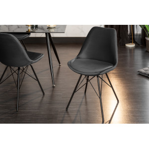 SCANDINAVIA design bársony szék - szürke INVICTA
