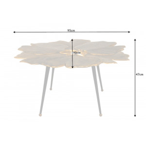 GINKGO design fém dohányzóasztal - 95cm