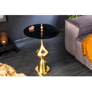 DANSEN különleges üveg lerakóasztal - 65cm - arany INVICTA