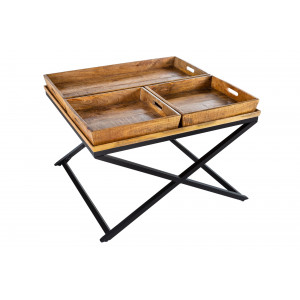 FINCA modern mangófa dohányzóasztal - 80cm