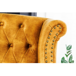 CHESTER design bársony fotel - mustár INVICTA