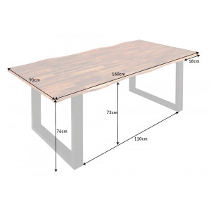 GENESIS tömör akác étkezőasztal - 160/200cm