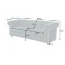 CHESTERFIELD design bársony kanapé - 205cm - petrol