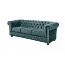 CHESTERFIELD design bársony kanapé - 205cm - petrol