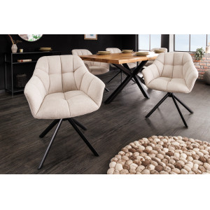 PAPILLLON design forgatható szék - beige INVICTA