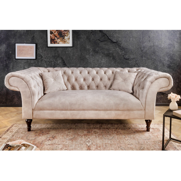 PARIS exkluzív bársony kanapé - 225cm - beige