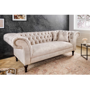 PARIS exkluzív bársony kanapé - 225cm - beige