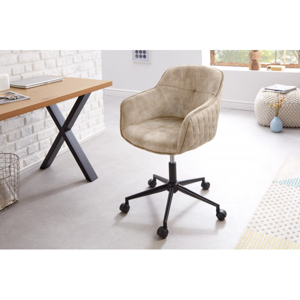 EUPHORIA modern bársony forgószék - beige EUPHORIA modern bársony forgószék - beige