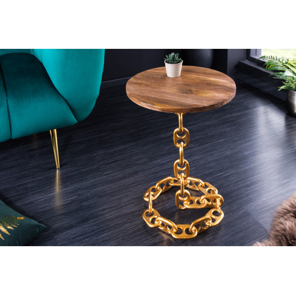CHAIN design mangófa lerakóasztal - 55cm