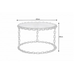 CHAIN modern üveg dohányzóasztal - 65cm
