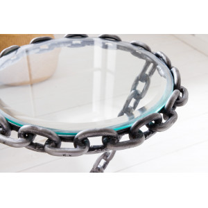 CHAIN modern üveg lerakóasztal - 55cm INVICTA