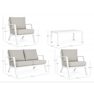 HARLEY prémium kültéri szett - szürke/fehér