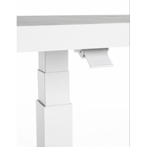 TRUMAN állítható magasságú prémium kültéri kerámia étkezőasztal - 140cm - világos szürke/fehér