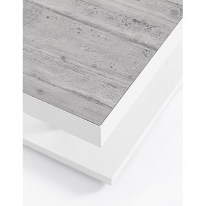 TRUMAN állítható magasságú prémium kültéri kerámia étkezőasztal - 140cm - világos szürke/fehér