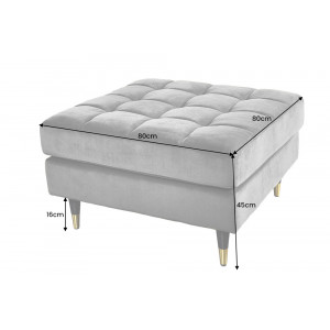 COZY VELVET design bársony puff - szürke