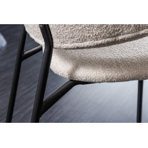 TRACY modern bouclé szék - beige/fekete