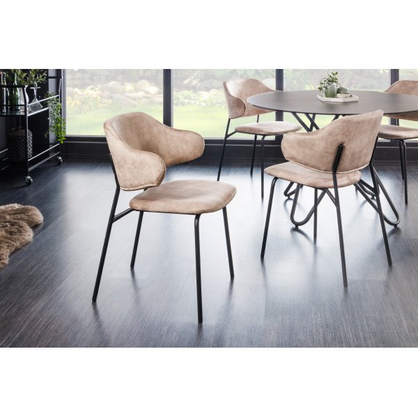TRACY modern bársony szék - beige