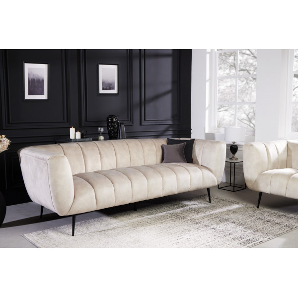 NOBLESSE exkluzív bársony kanapé - pezsgő - 225cm