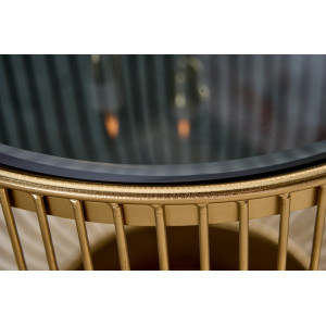 VARIATION exkluzív dohányzóasztal - 40cm - fekete/arany INVICTA