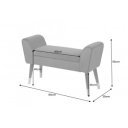 JEWEL bársony pad 90 cm – szürke / fekete