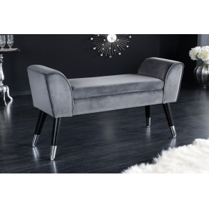JEWEL bársony pad 90 cm – szürke / fekete