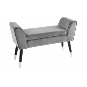 JEWEL bársony pad 90 cm – szürke / fekete INVICTA