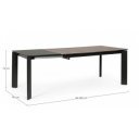 OMINA design bővíthető kerámia étkezőasztal - 140-200/160-220cm - szürke/fekete