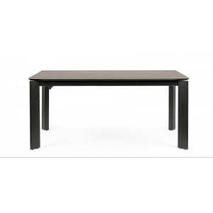 OMINA design bővíthető kerámia étkezőasztal - 140-200/160-220cm - szürke/fekete