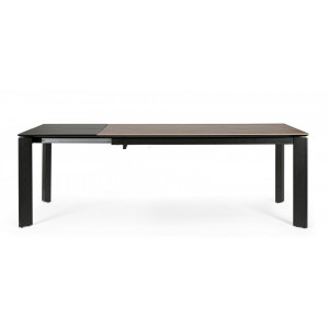 OMINA design bővíthető kerámia étkezőasztal - 140-200/160-220cm - szürke/fekete