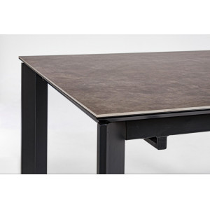 OMINA design bővíthető kerámia étkezőasztal - 140-200/160-220cm - szürke/fekete