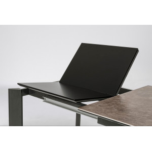 OMINA design bővíthető kerámia étkezőasztal - 140-200/160-220cm - szürke/fekete