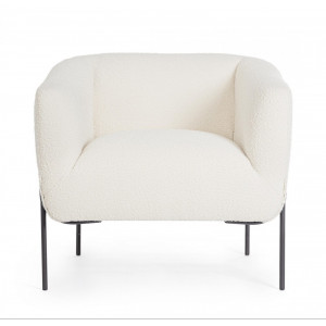 MADLINE design fotel - fehér boucle BIZZOTTO