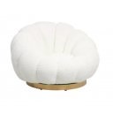 FLOREL design boucle forgófotel - beige/fehér/mályva