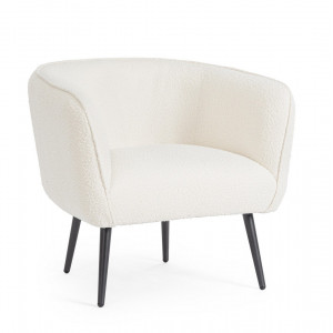 VANELLE design boucle fotel - szürke/fehér