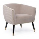 KENSYL design bársony fotel - mályva/beige